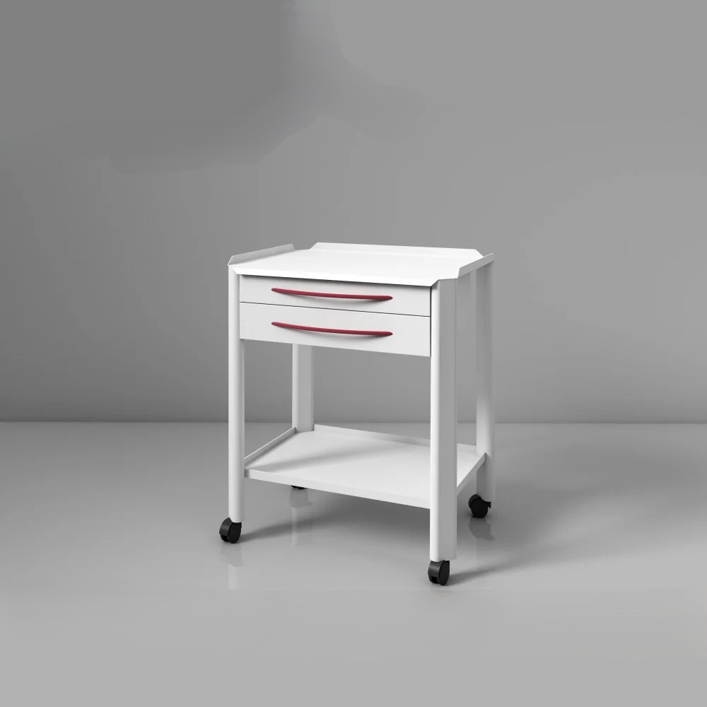 ترالی 2 طبقه فلزی کشودار بزرگ با دستگیره فلزی TR 417